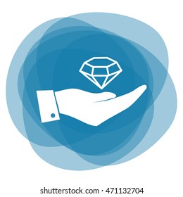 Hand with diamond icon
