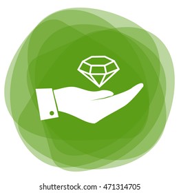 Hand with diamond icon