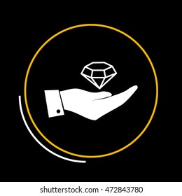 Hand with diamond icon