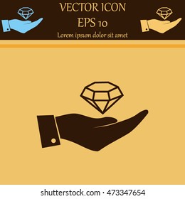 Hand with diamond icon