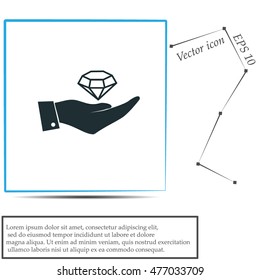 Hand with diamond icon