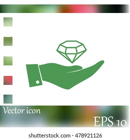 Hand with diamond icon