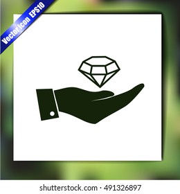 Hand with diamond icon