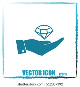 Hand with diamond icon
