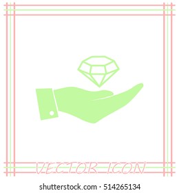 Hand with diamond icon