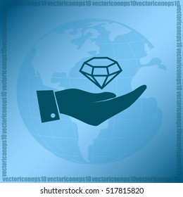 Hand with diamond icon