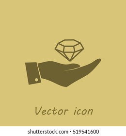 Hand with diamond icon