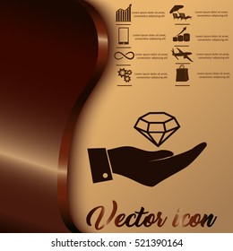 Hand with diamond icon