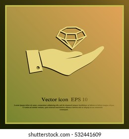 Hand with diamond icon