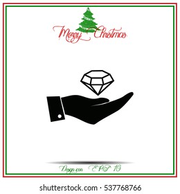 Hand with diamond icon
