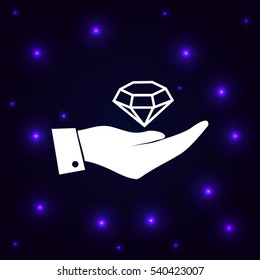 Hand with diamond icon