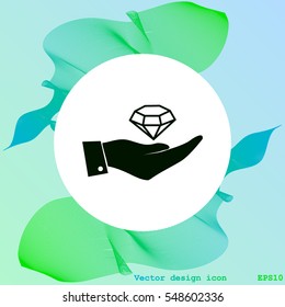 Hand with diamond icon