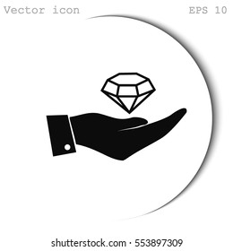 Hand with diamond icon