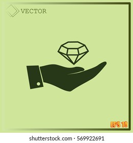 Hand with diamond icon