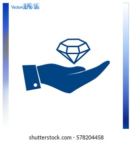 Hand with diamond icon