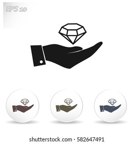 Hand with diamond icon