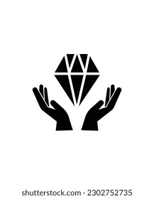 hand with diamond icon, vector best flat icon.