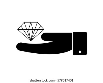 hand, diamond, icon, vector illustration eps10