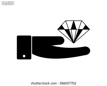 hand, diamond, icon, vector illustration eps10