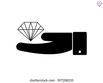 hand, diamond, icon, vector illustration eps10