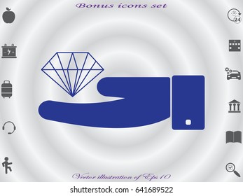 hand, diamond, icon, vector illustration eps10