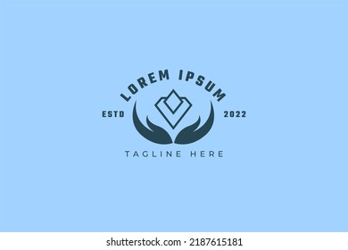 hand and diamond logo. jewelry logo. diamond logo. suitable for your company
