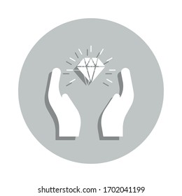 hand, diamond, proficiency badge icon. Simple glyph, flat vector of Business icons for ui and ux, website or mobile application