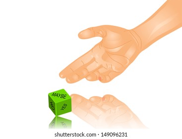 hand and dice