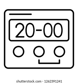 Hand digital clock icon. Outline hand digital clock vector icon for web design isolated on white background