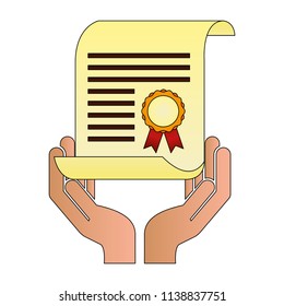 hand with diploma graduation
