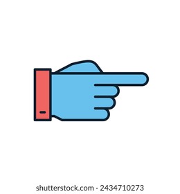 Hand Direction related vector icon. Isolated on white background. Vector illustration