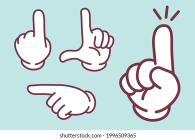  hand direction sign variation set, vector illustration