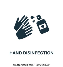 Hand Disinfection icon. Monochrome sign from cleaning collection. Creative Hand Disinfection icon illustration for web design, infographics and more