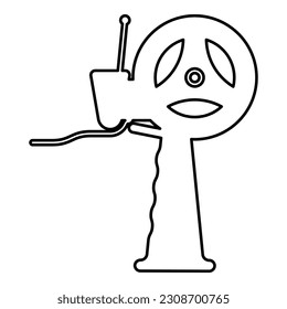 Hand dispenser for adhesive tape contour outline line icon black color vector illustration image thin flat style
