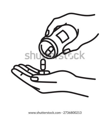 Hand dispensing pills from a bottle into an open palm