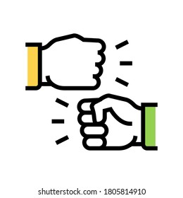 vector de icono de color de disputa manual. signo de disputa manual. ilustración de símbolo aislado