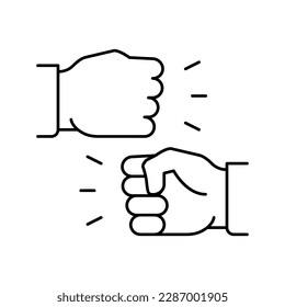hand dispute line icon vector. hand dispute sign. isolated contour symbol black illustration