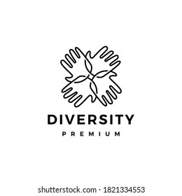 hand diversity team community logo vector icon illustration