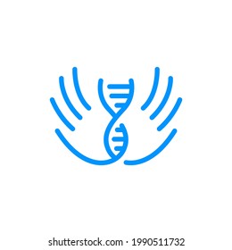 hand dna logo vector icon illustration