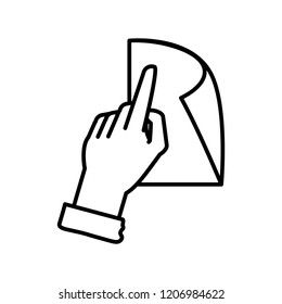 hand with document file isolated icon