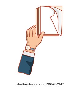 hand with document file isolated icon