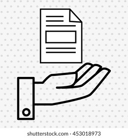 hand and document isolated icon design, vector illustration  graphic 