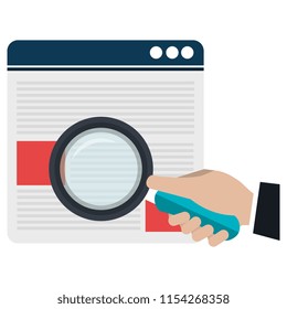 hand with document and magnifying glass