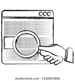 hand with document and magnifying glass