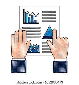 hand documents paper report business progress statistics diagrams