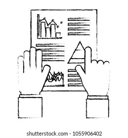 hand documents paper report business progress statistics diagrams
