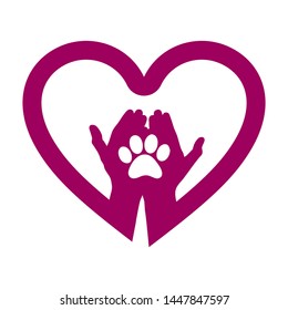 dog paw heart clipart