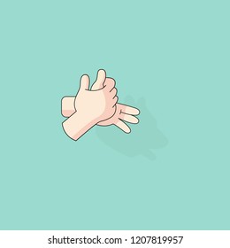 Hand with dog shadow icon. Trendy Flat style for graphic design, Web site, UI. EPS10. - Vector illustration