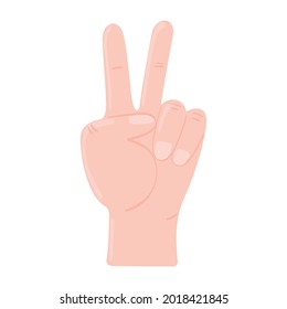 icono de aislamiento de la paz de la mano