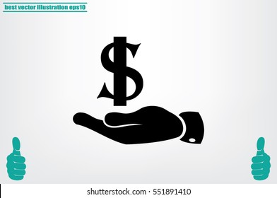 hand dollar icon